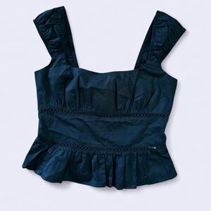 Wild Fable Black Ruffle Top